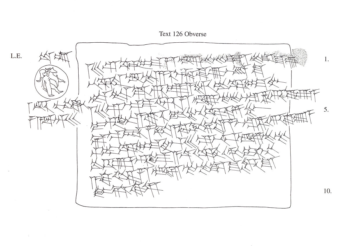 Cuneiform tablet impressed with two stamp seals: promissory note for dates, Clay, Achaemenid