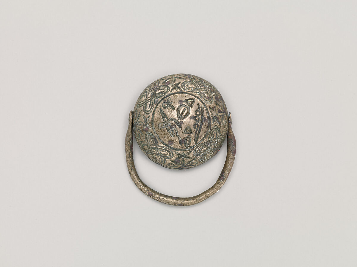 Stamp seal with a handle and a hieroglyphic inscription, Silver, Hittite 