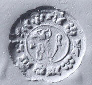 Cupola seal engraved on back and face, Red hematite, Hittite