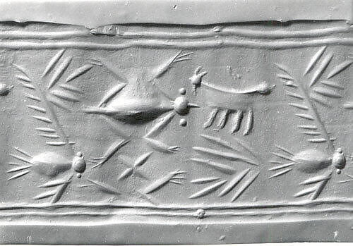 Cylinder seal, Marble, black 