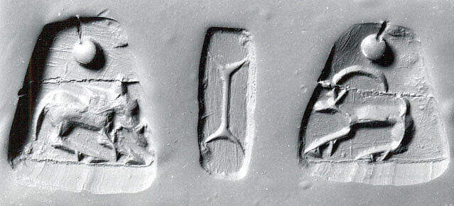 Stamp seal, Limestone (?), fine-grained, creamy buff-colored 