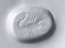 Stamp seal, Chalcedony, tan, Sasanian 
