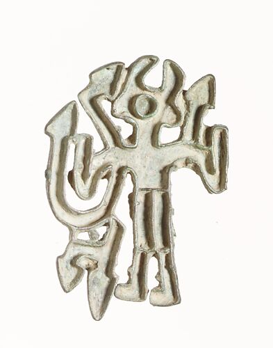 Openwork stamp seal: figure holding snakes