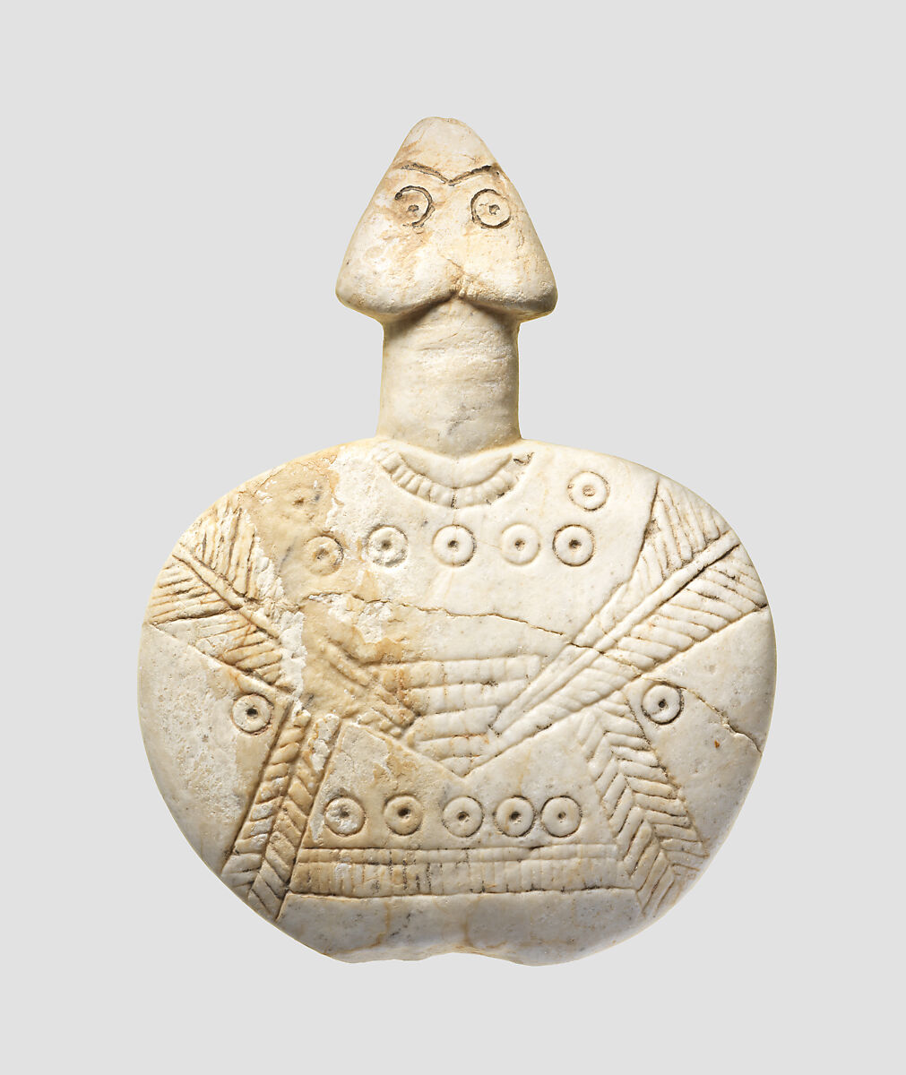 Disc-shaped figure, Gypsum alabaster 