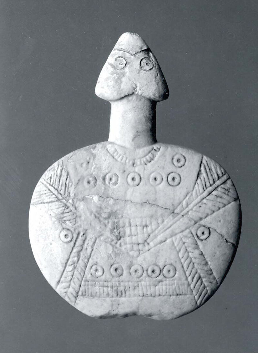 Disc-shaped figure, Gypsum alabaster 
