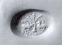 Stamp seal, Chalcedony, Sasanian 