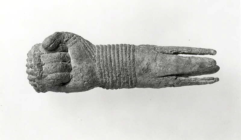 Object in the form of clenched fist, Copper alloy, Bactria-Margiana Archaeological Complex 
