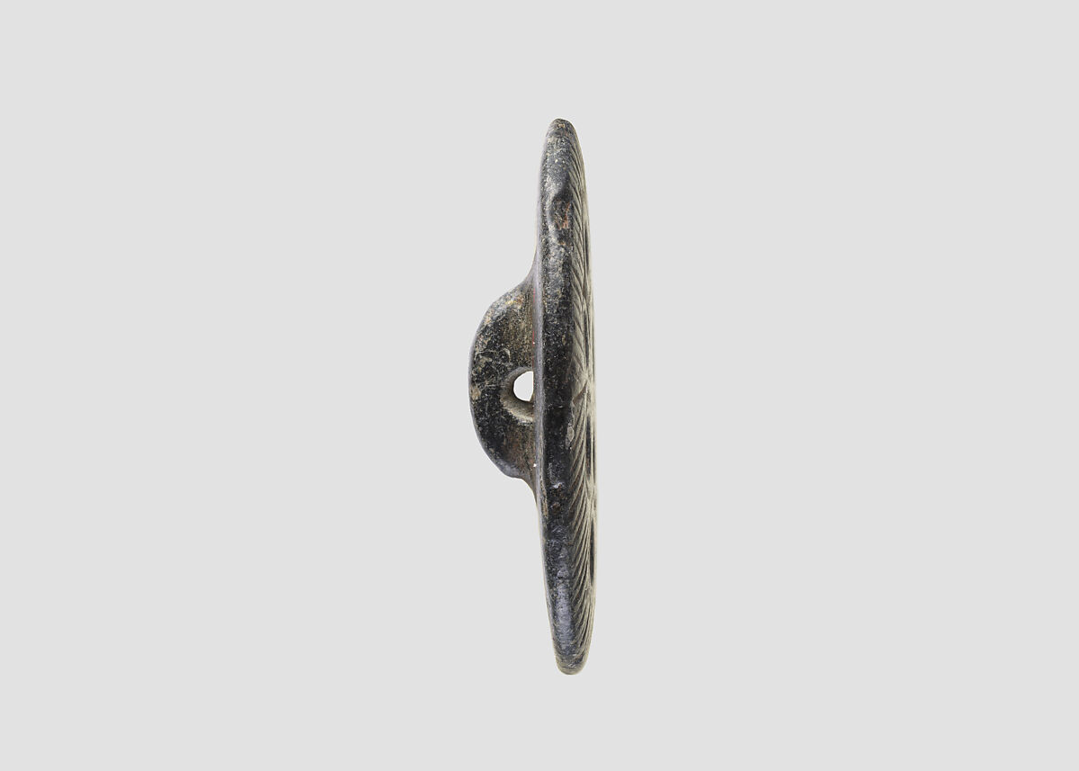 Loop-handled circular seal, Chlorite, black