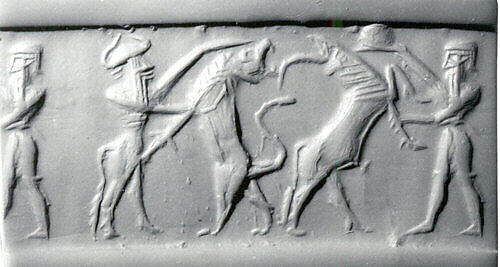 Cylinder seal, Chlorite, Akkadian 
