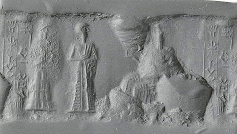 Cylinder seal, Agate, banded, Babylonian 