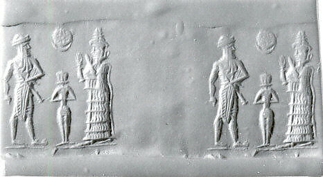 Cylinder seal, Hematite (?), Babylonian 