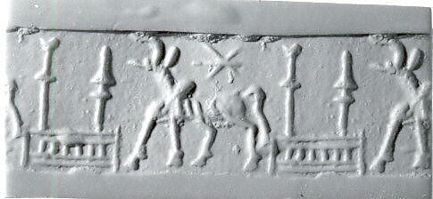 Cylinder seal with animal and divine symbols
