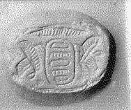 Stamp seal (scaraboid) with cartouche, Limestone, Phoenician 