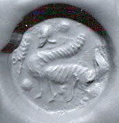 Stamp seal (scaraboid) with monster, Marble, Assyrian 