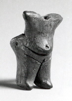 Standing female (with a hole for attachment of the head, now missing), Ceramic, Hacilar 