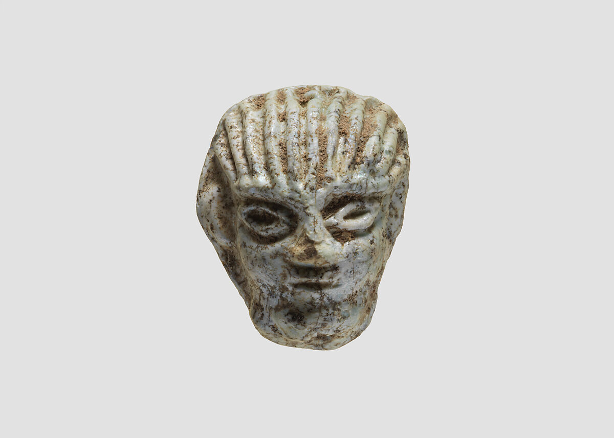 Ornament: male head, Glass 
