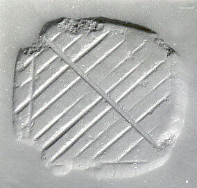 Loop-handled rectangular stamping device, Chlorite or steatite, black 