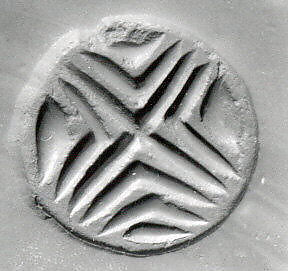 Conoid seal with pinched apex, Chlorite or steatite, black 
