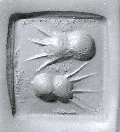 Drilled square plaque seal, Marble, pink 