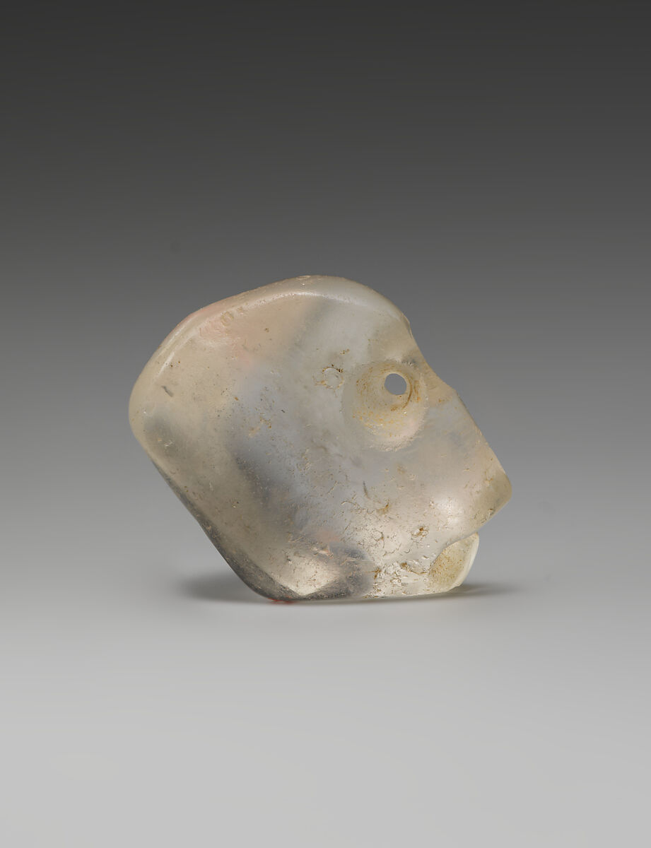 Head amulet (?), Rock crystal