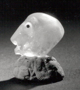 Head amulet (?), Rock crystal 