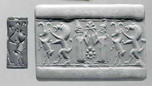 Cylinder seal, Stone, miscellaneous, brown, Mitanni 