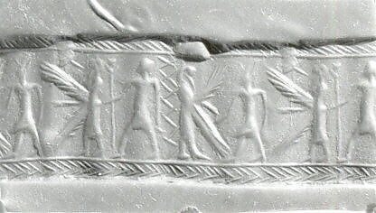 Cylinder seal with gold caps, Carnelian 