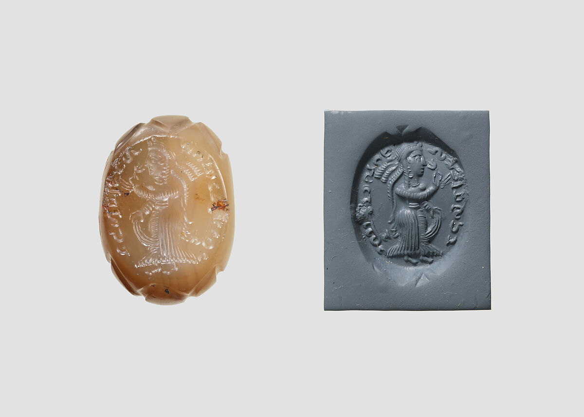 Stamp seal, Quartz, chalcedony, Sasanian 