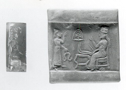 Cylinder seal, Carnelian, Assyrian 