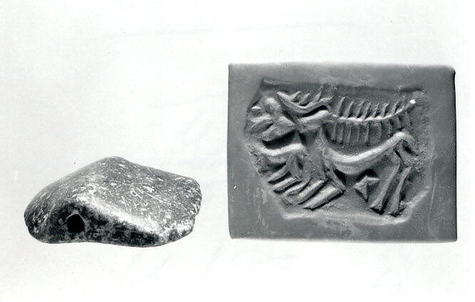 Carinated ovoid seal, Chlorite or steatite, black 