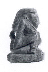 Seated scribe seal, Stone, white brown, Egyptian 