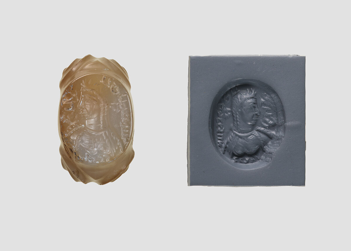 Stamp seal, Quartz, chalcedony, Sasanian 