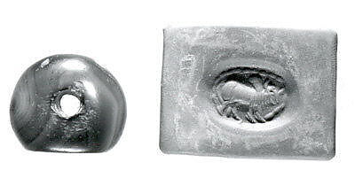 Stamp seal, Quartz, agate, Sasanian 
