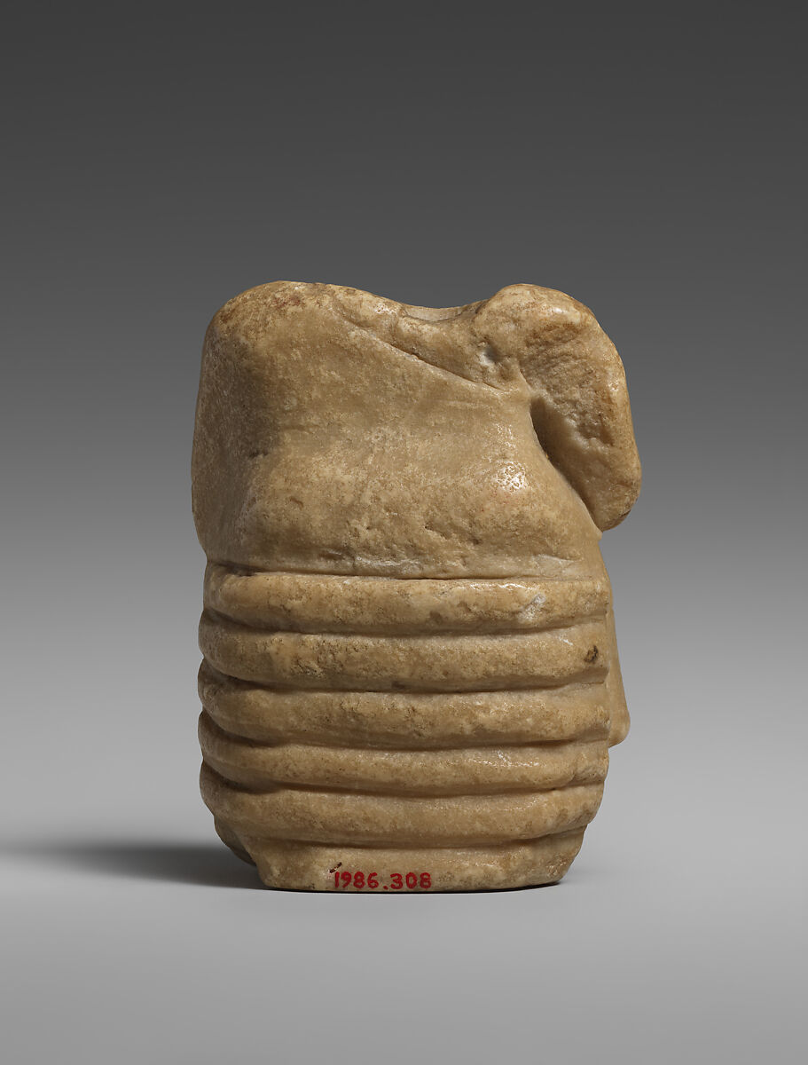Seated female figure, Gypsum alabaster, Sumerian