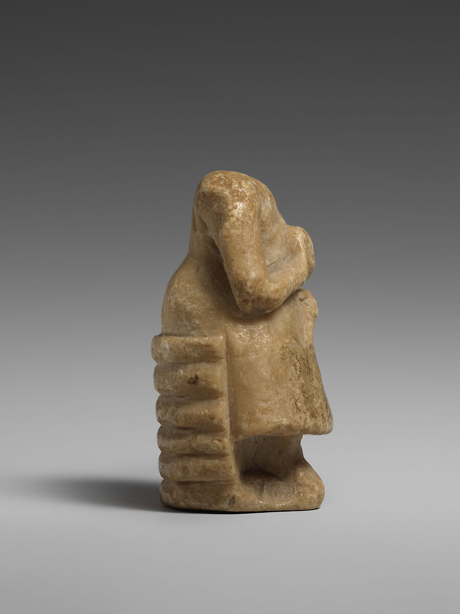 Seated female figure, Gypsum alabaster, Sumerian