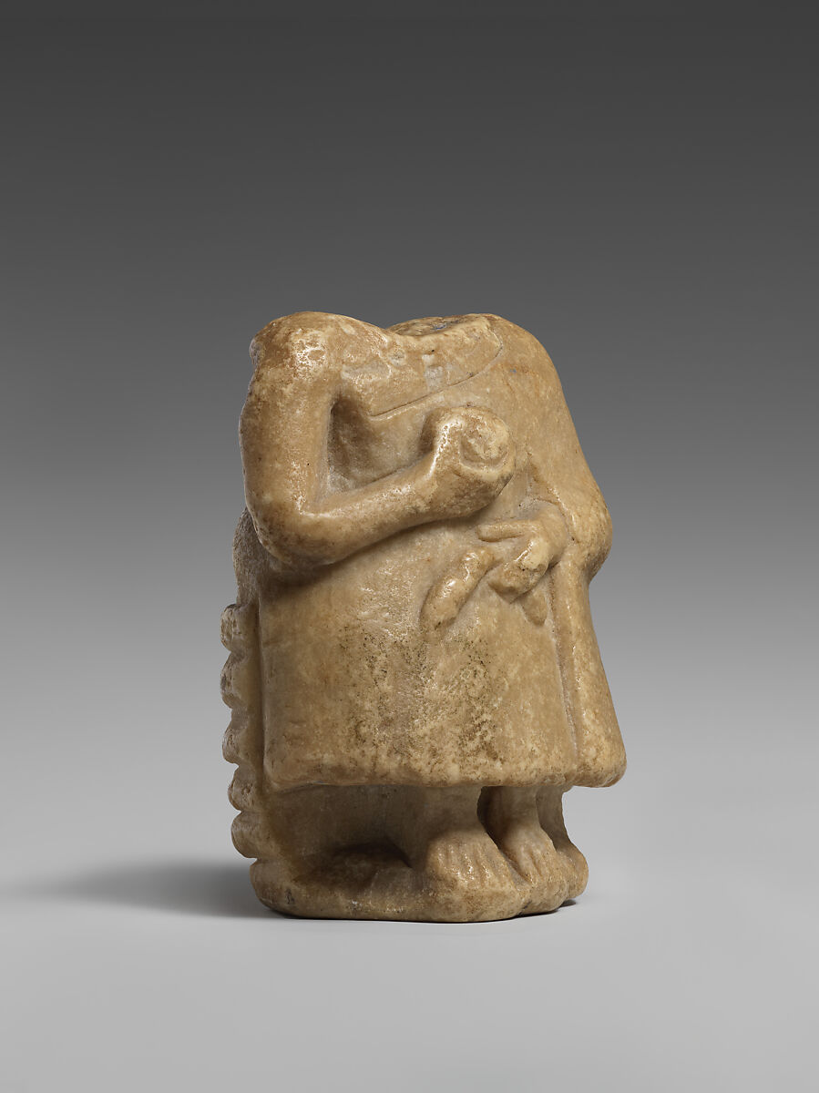 Seated female figure, Gypsum alabaster, Sumerian