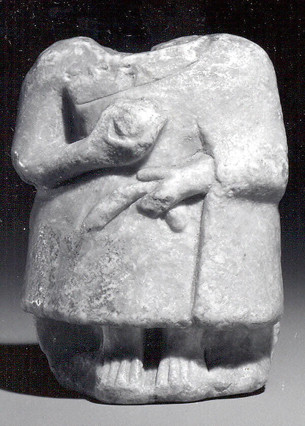 Seated female figure, Gypsum alabaster, Sumerian 