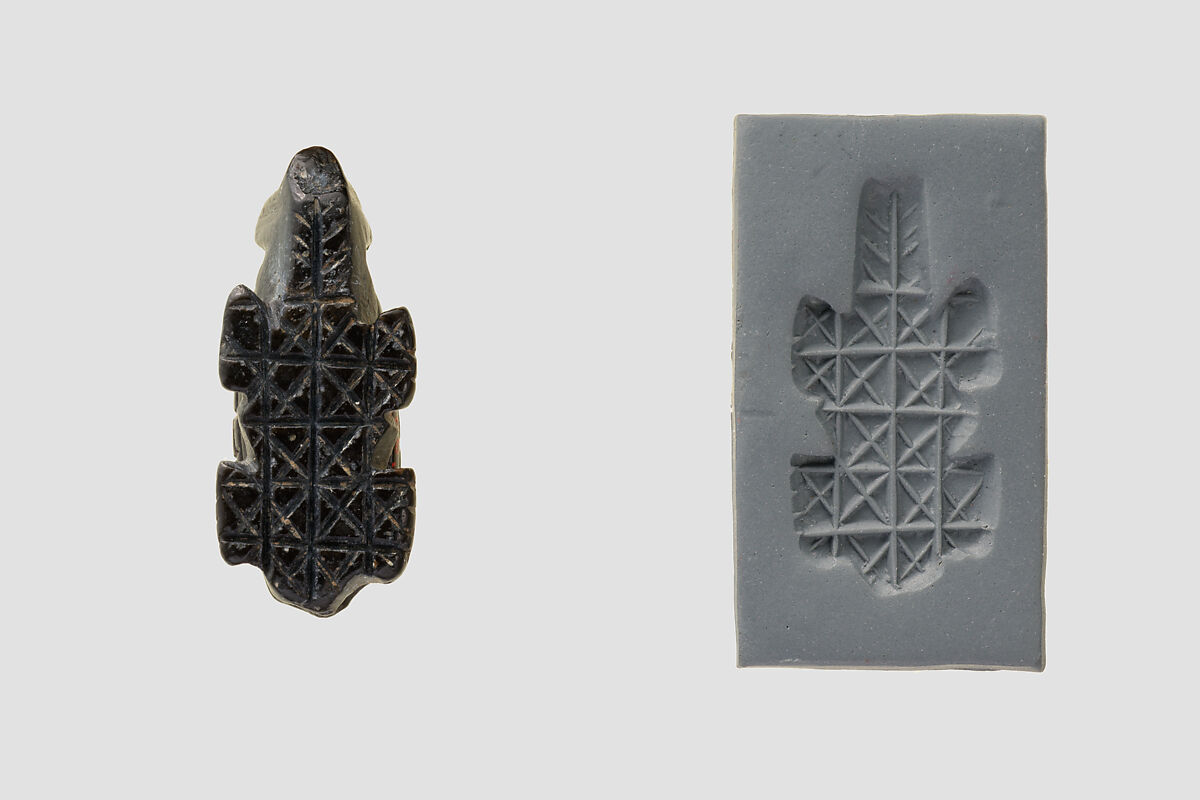 Stamp seal and modern impression: geometric pattern