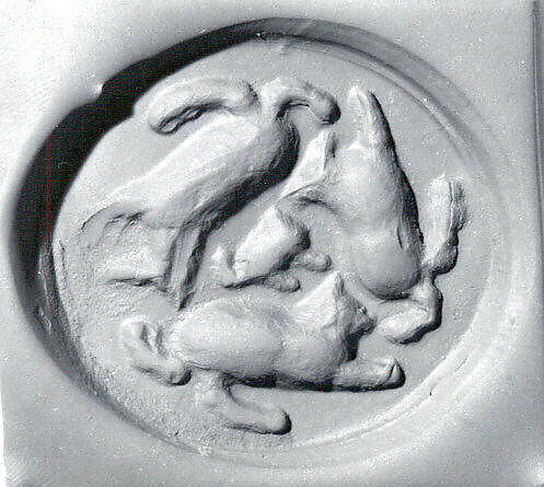 Drilled oval hemispheroid seal, Marble 