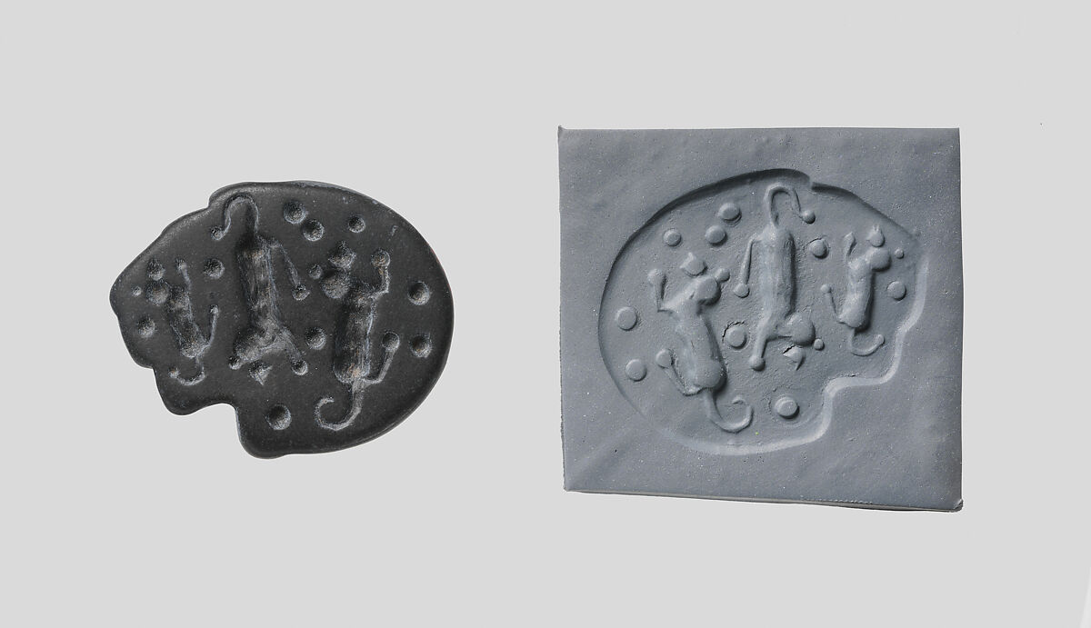 Seal amulet in the form of a lion's head, Marble