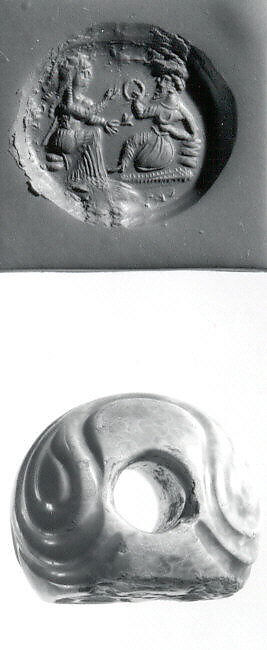 Stamp seal, Agate, banded, Sasanian 