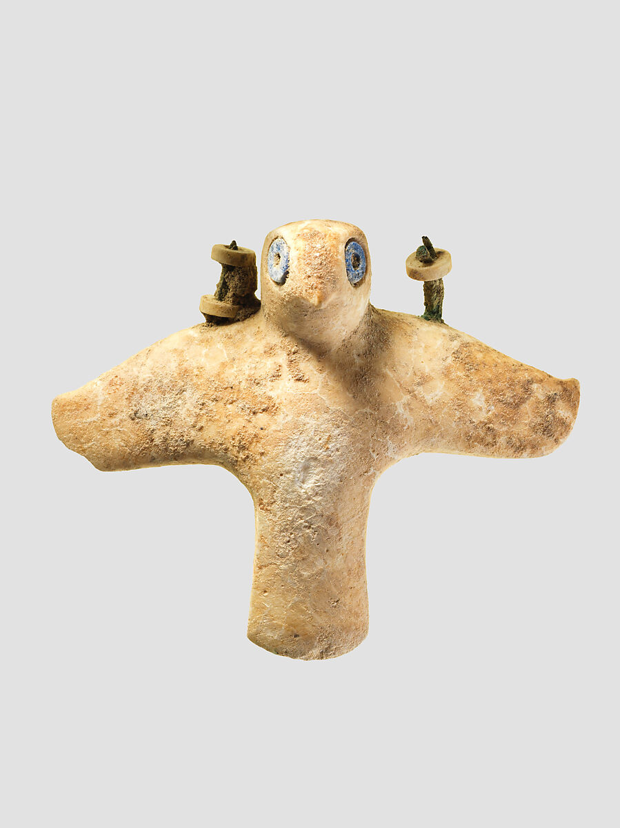 Bird of prey, Marble, calcite, copper alloy, lapis lazuli, Bactria-Margiana Archaeological Complex 