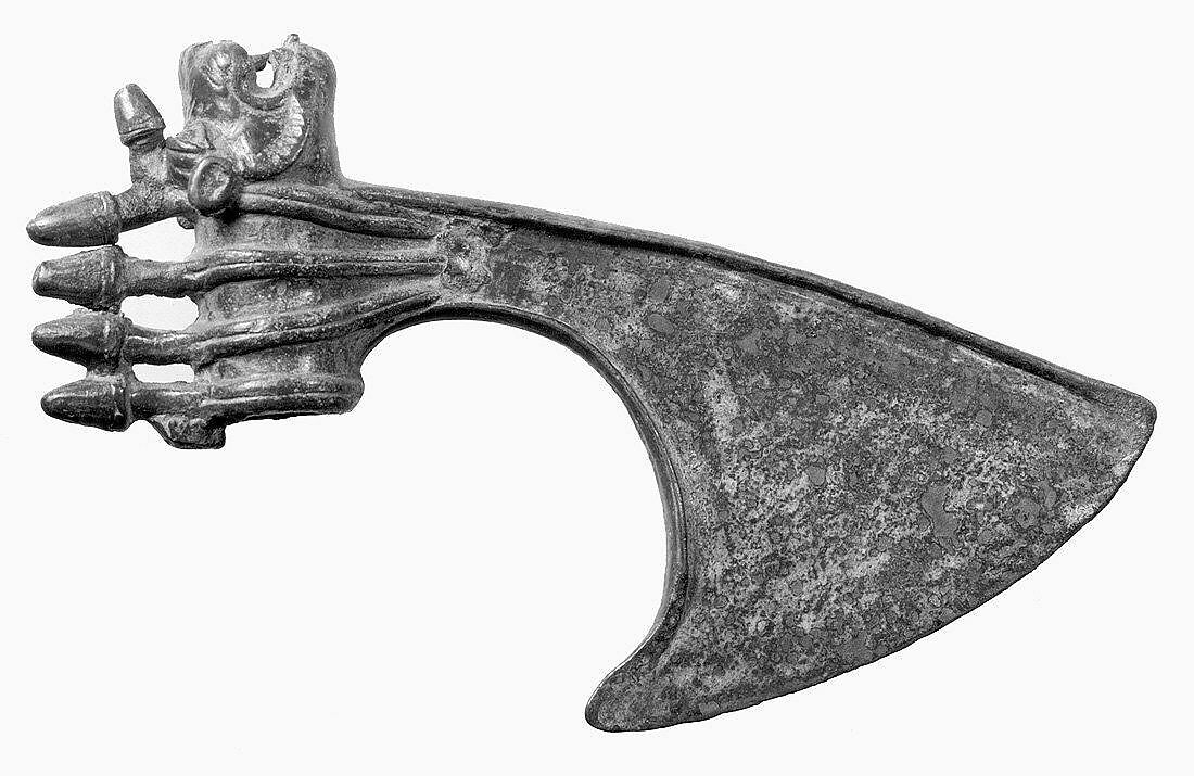 Spiked axe head, Bronze, Iran 