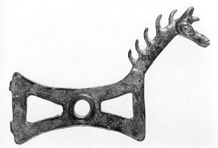 Horse bit cheekpiece in form of a horse, Bronze, Iran 