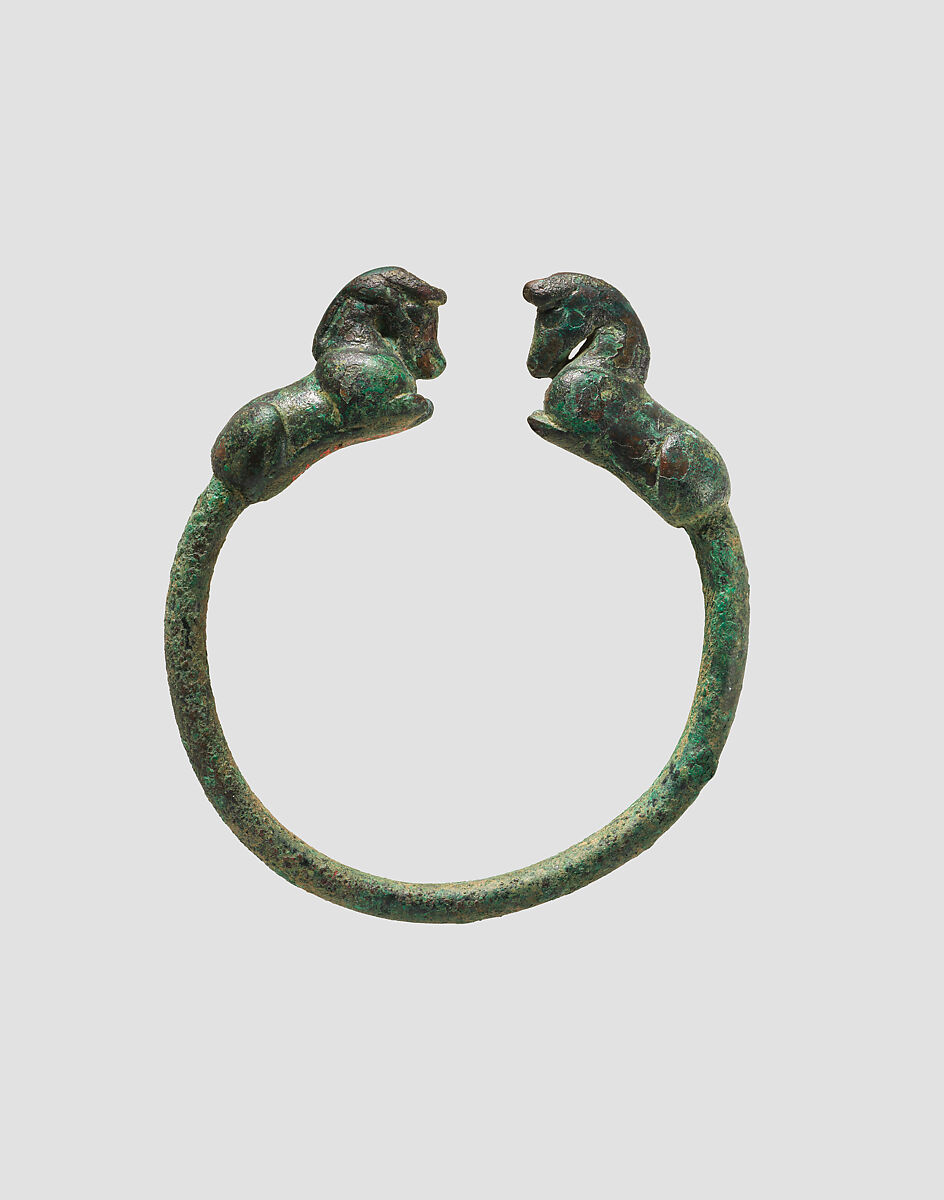 Bracelet with horses at terminals, Bronze