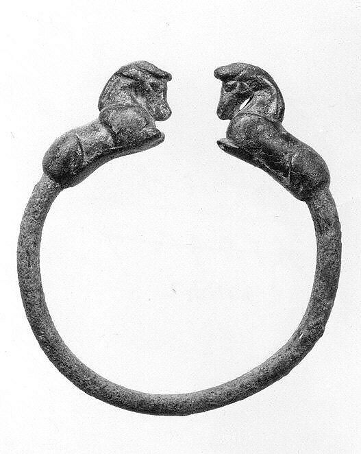 Bracelet with horses at terminals, Bronze 