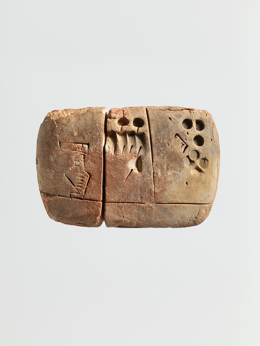 Cuneiform tablet: administrative account with entries concerning malt and barley groats, Clay, Sumerian