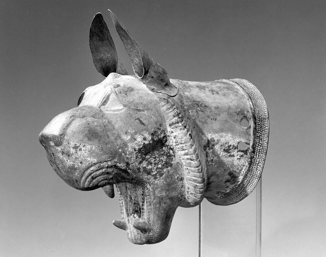 Head of a lion-griffin, Bronze, Iran 