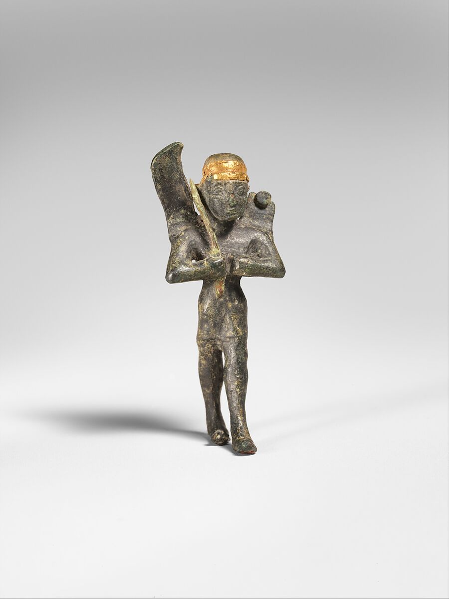 Winged deity, Bronze, gold, Hittite 