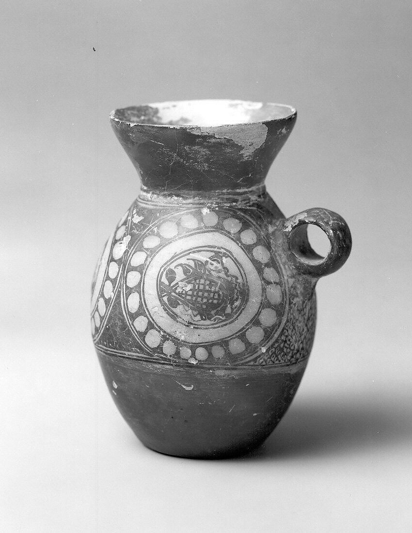 Vessel decorated with birds, Ceramic, paint, Western Central Asia 